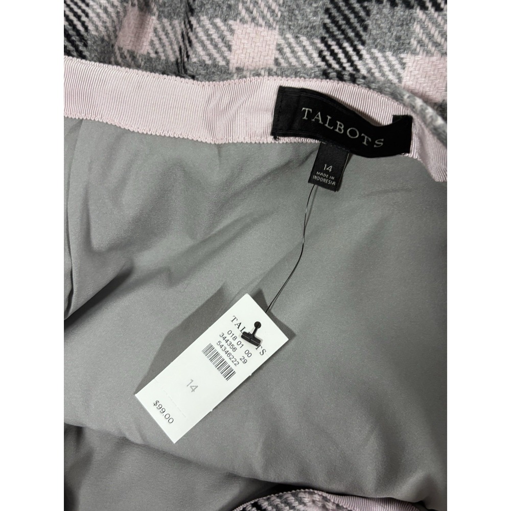 Talbots NWT Gray, Pink, & Black Wool Skirt Size 14 - Picture 3 of 4